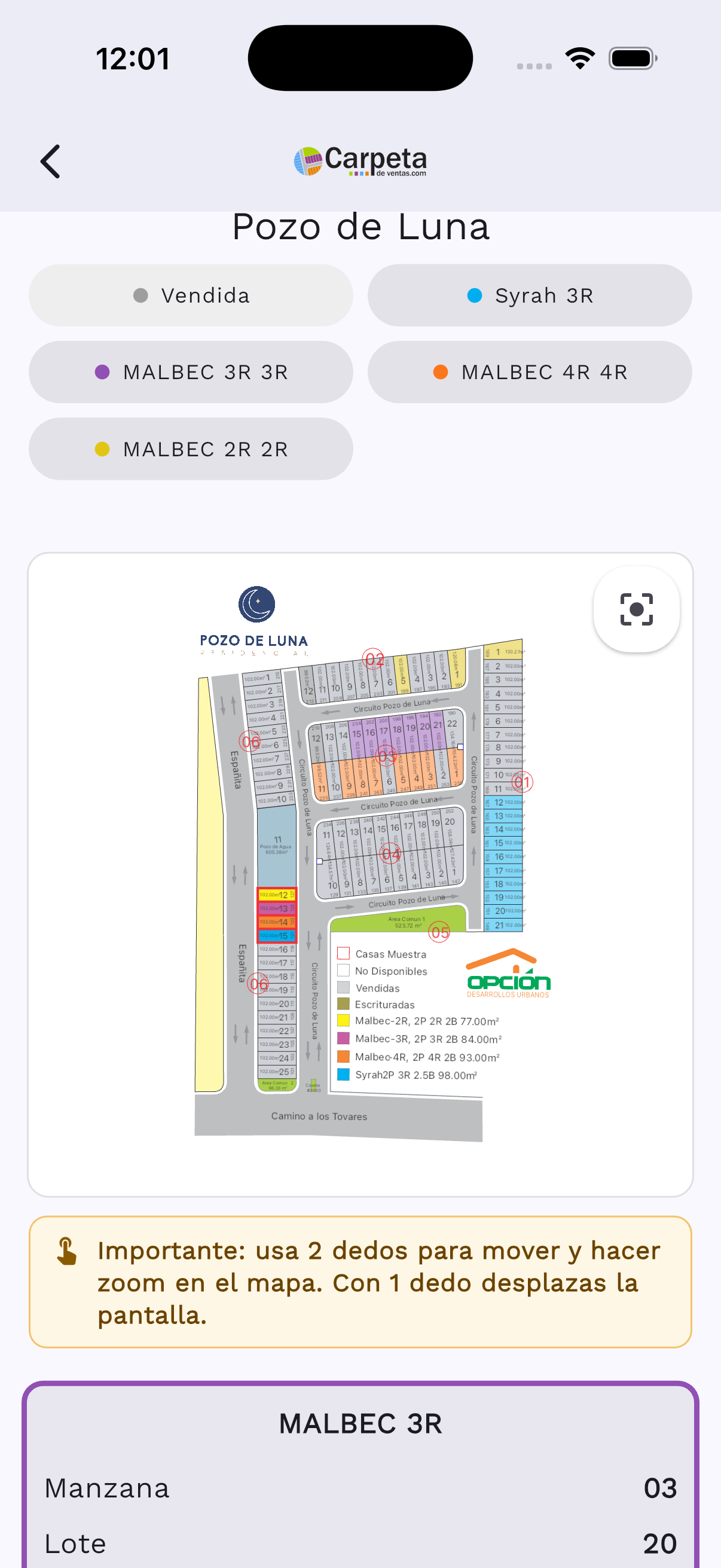 Apartado de vivienda en tiempo real